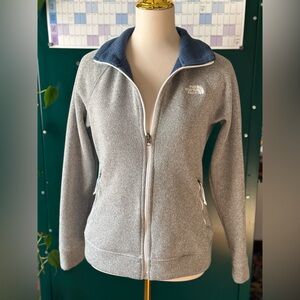 Grey The North Face zip-up sweater fleece lined